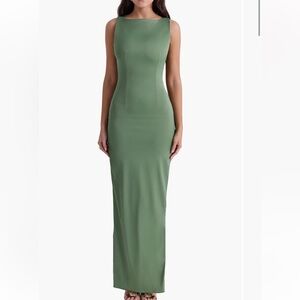 House of CB Sage Green Matte Gown